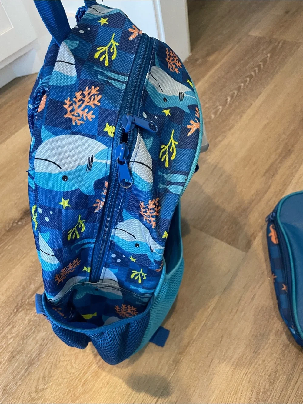 Shark Kids Backpack + Lunchbox + Bentgo Box - Blue Ocean Print